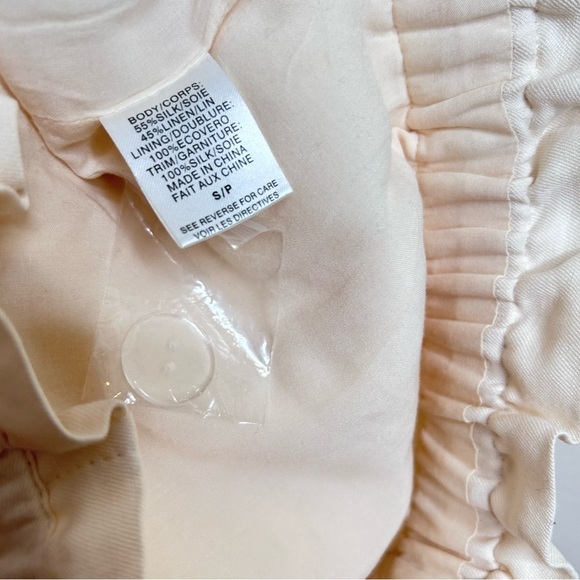 Cami NYC Harley Silk-Linen Cargo Pants with Front Tie Ivory Size Small - Picture 9 of 13